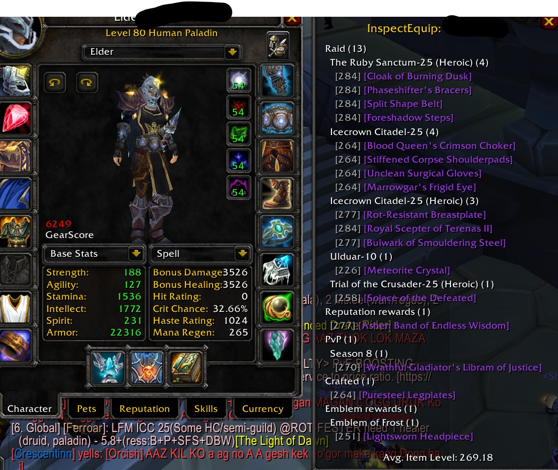 Human F paladin Bis pvp holy + pve set + 8 alts - Image 3