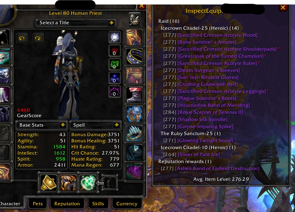 Human F priest bis shadow and holy + many Alts - Image 4