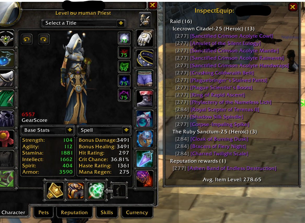 Human F priest bis shadow and holy + many Alts - Image 2